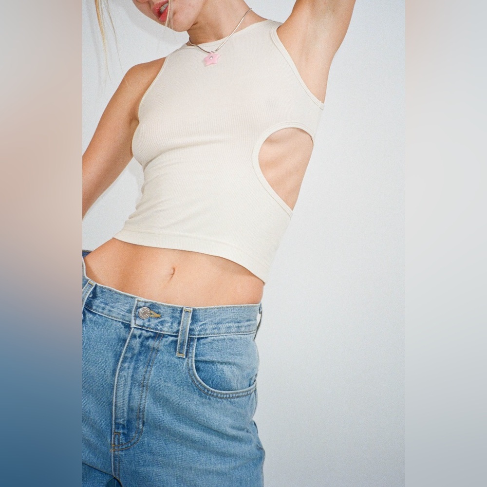 Sandy Liang Slight Tank in Cream